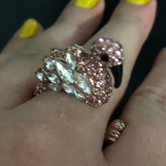 kate spade Jewelry - Kate Spade birds the word flamingo ring size 8